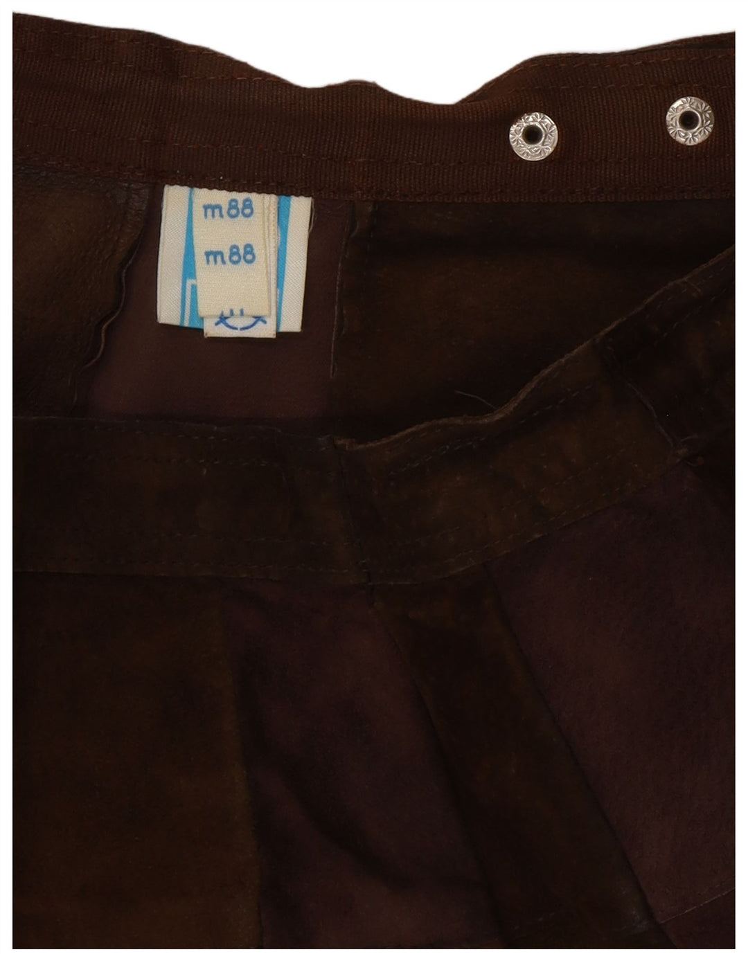 VINTAGE Damska zamszowa mini spódniczka W26 Mała brązowa skóra