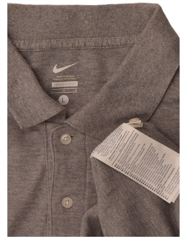 Męska koszulka polo NIKE, duża, szara, bawełniana