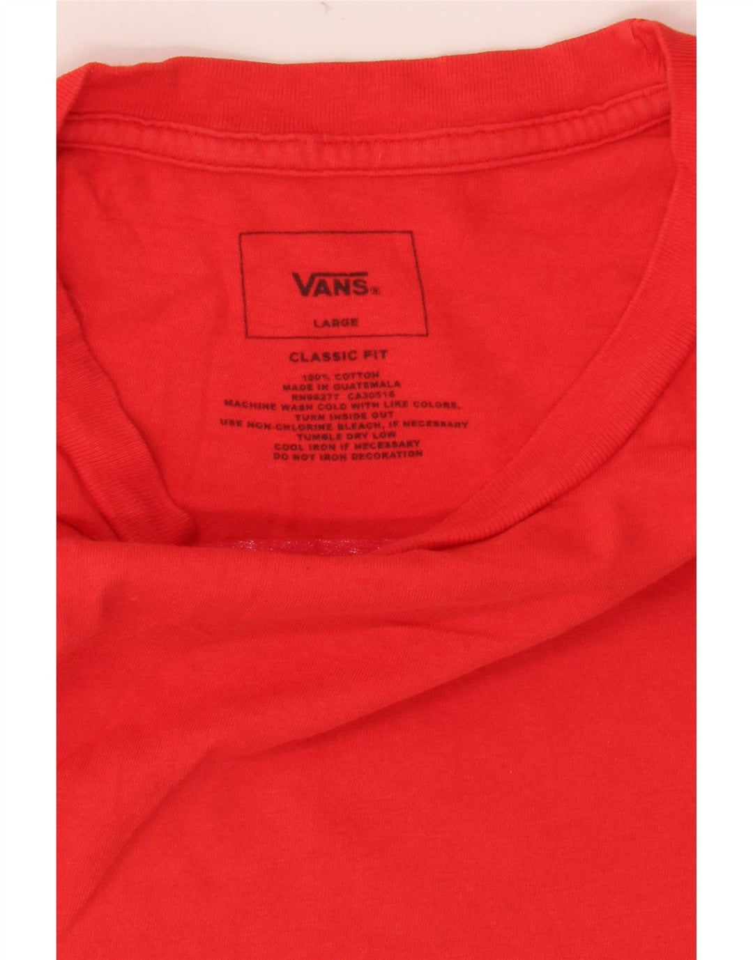 Męski T-shirt Vans o klasycznym kroju z grafiką, duży, czerwony, bawełniany