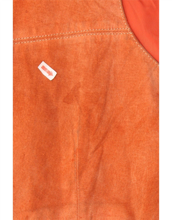 Zamszowa kamizelka męska w stylu vintage, mała brązowa skóra