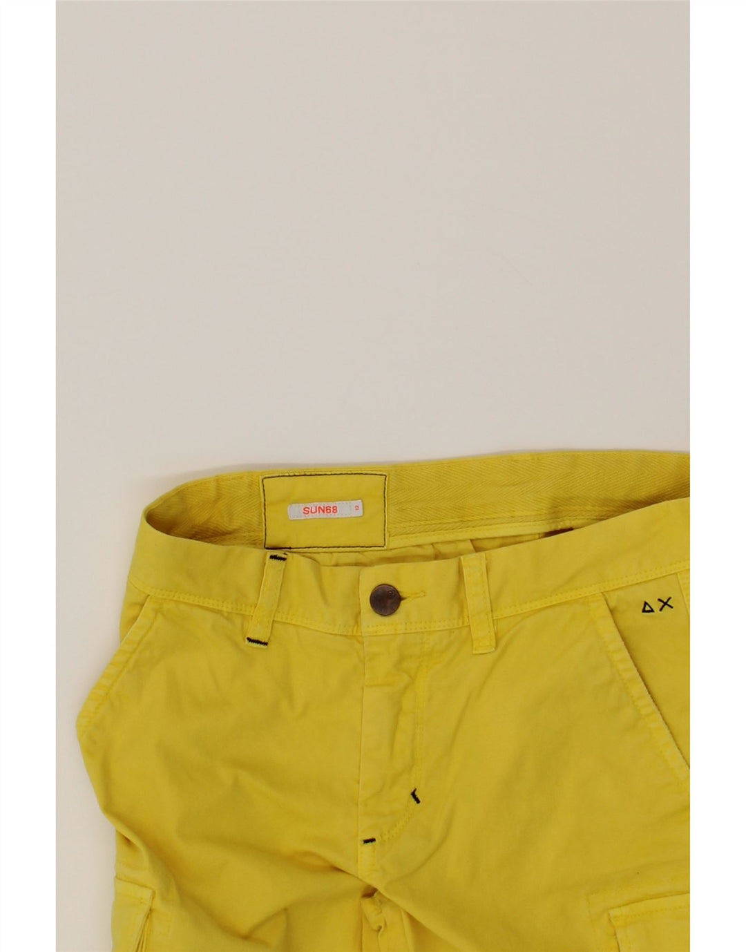 SUN68 Boys Cargo Shorts 11-12 Years W28 Yellow Cotton Vintage Sun68 and Second-Hand Sun68 from Messina Hembry 