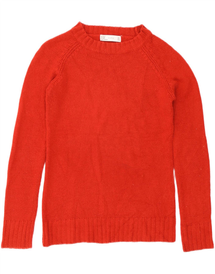 Sweter damski Zara z dekoltem w łódkę UK 12, średni czerwony
