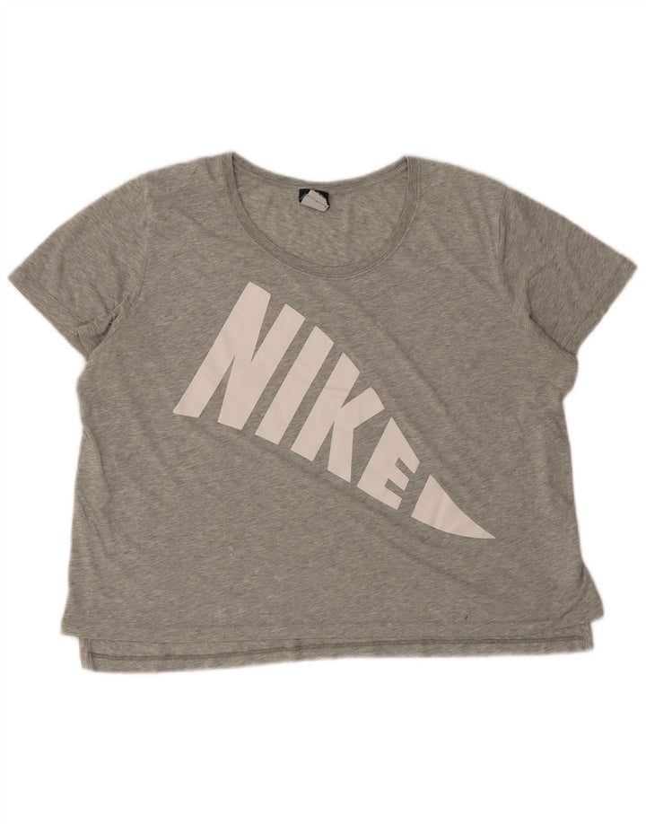 Damska koszulka Nike Oversized Graphic Top UK 16, duża, szara, nakrapiana