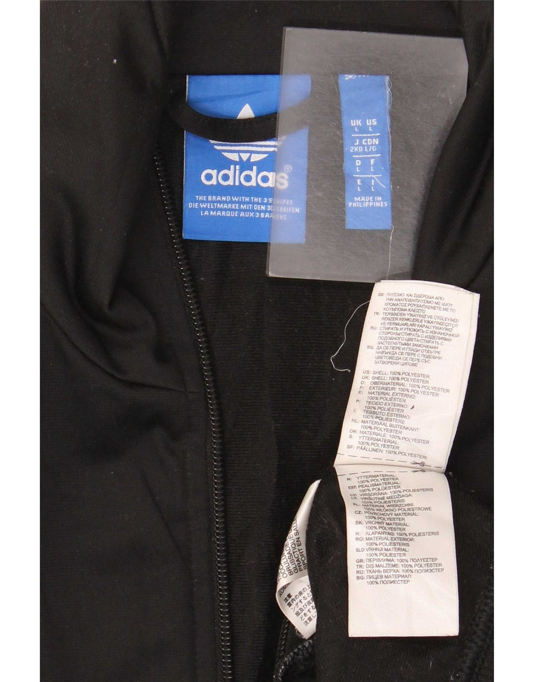 Adidas Męska bluza dresowa, duża, czarna, poliestrowa