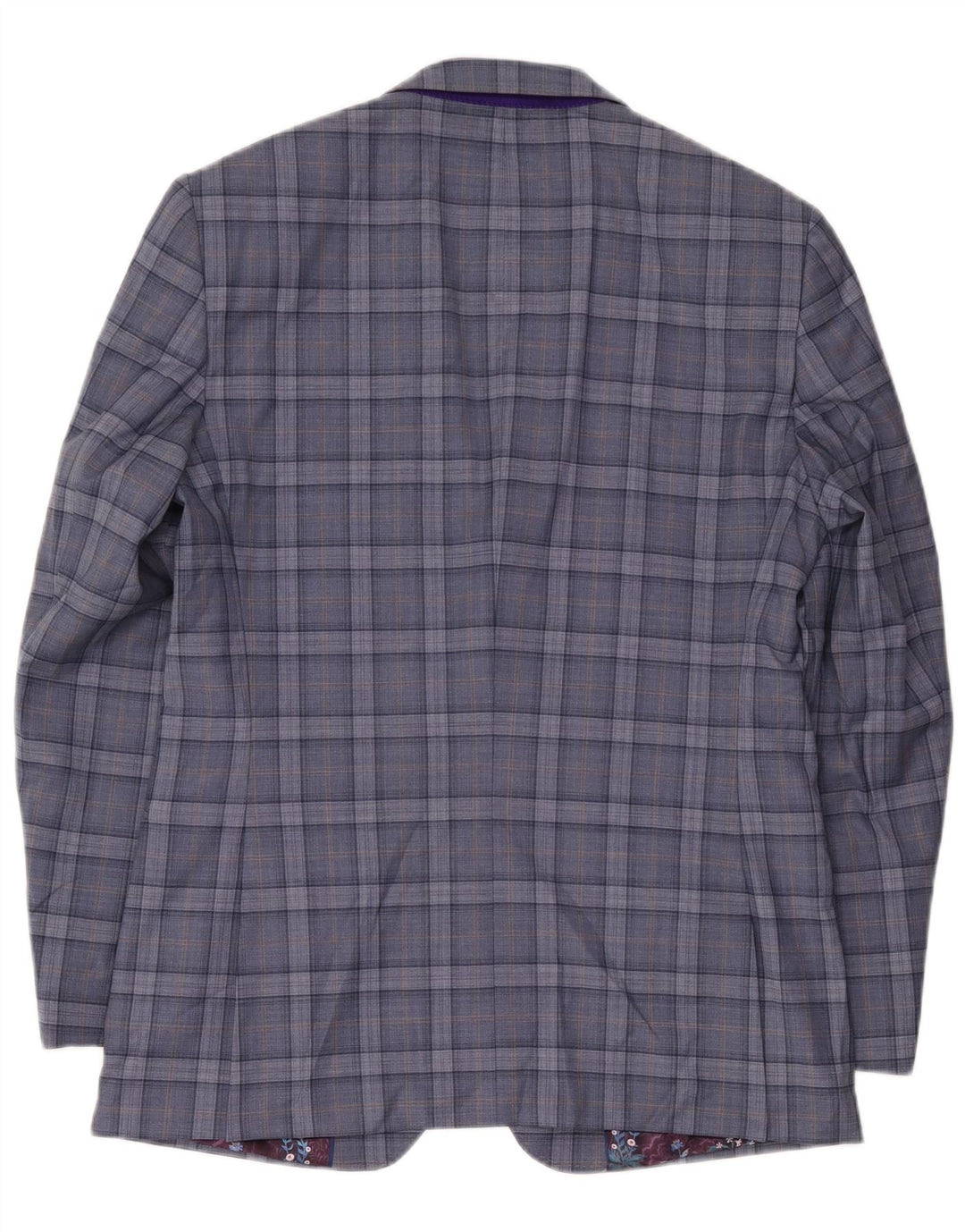 Męska marynarka zapinana na 2 guziki Ted Baker UK 42 XL, wełniana niebieska krata