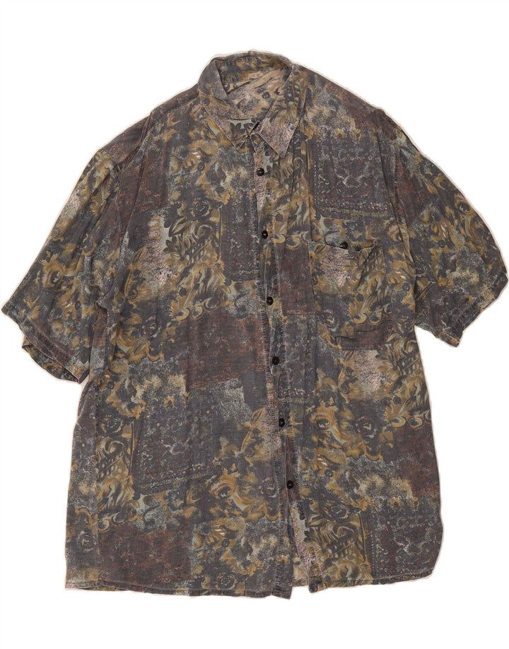 VINTAGE Mens Short Sleeve Shirt Large Multicoloured Floral Vintage Vintage and Second-Hand Vintage from Messina Hembry 