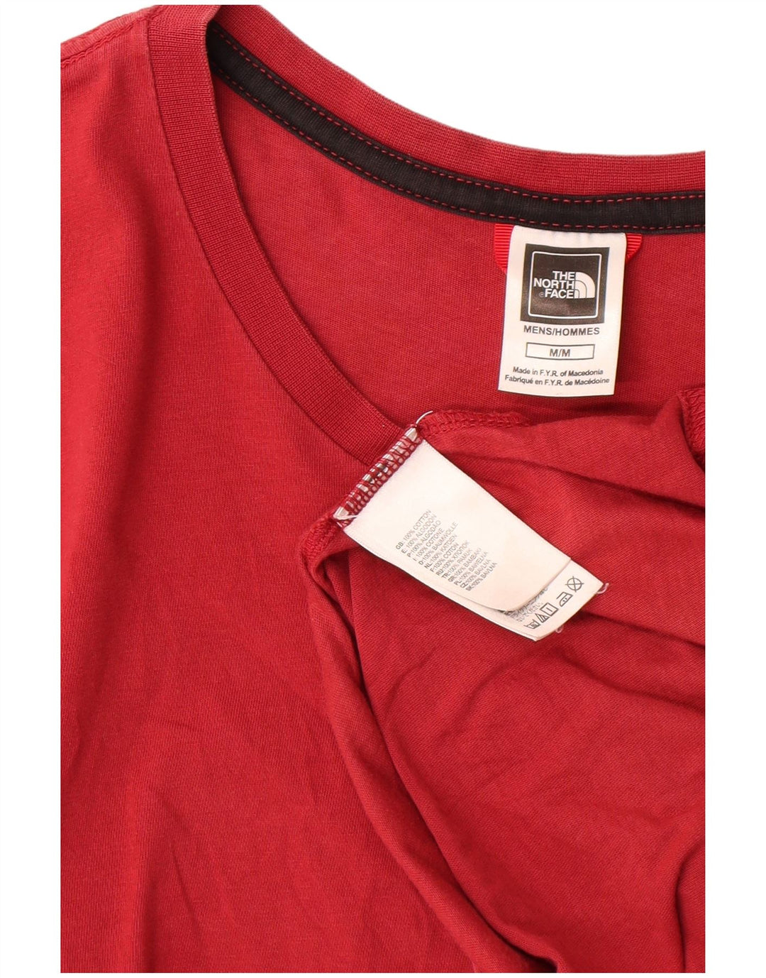 THE NORTH FACE Mens Graphic T-Shirt Top Medium Red Cotton