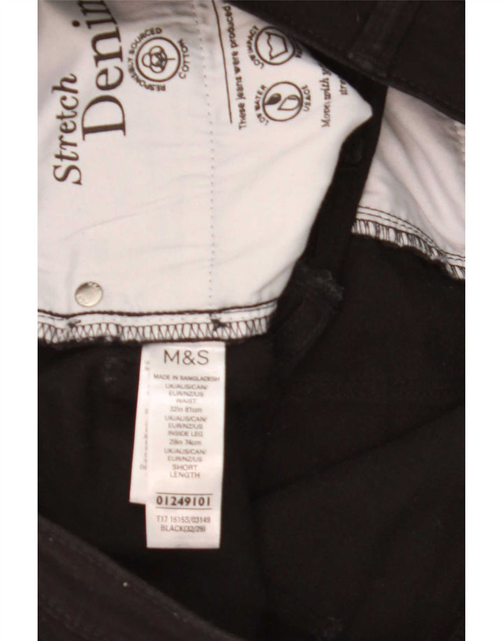 Marks & Spencer Męskie jeansy slim W32 L29 Czarne bawełniane