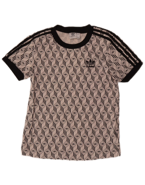Damska koszulka z grafiką Adidas Top UK 10, mała, biała, bawełniana