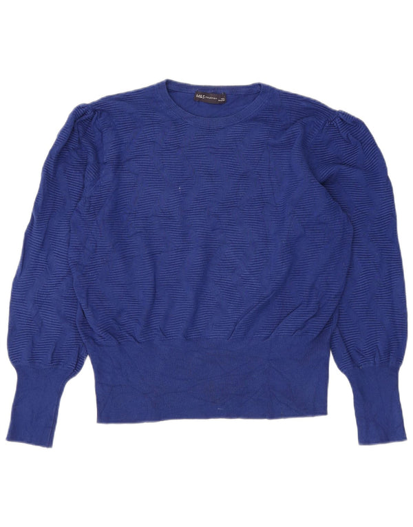 Marks & Spencer Damski sweter z okrągłym dekoltem, UK 16, duży, granatowy