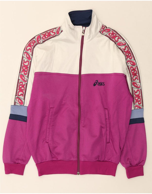 Damska kurtka dresowa ASICS IT 46 z dużym fioletowym blokiem kolorów