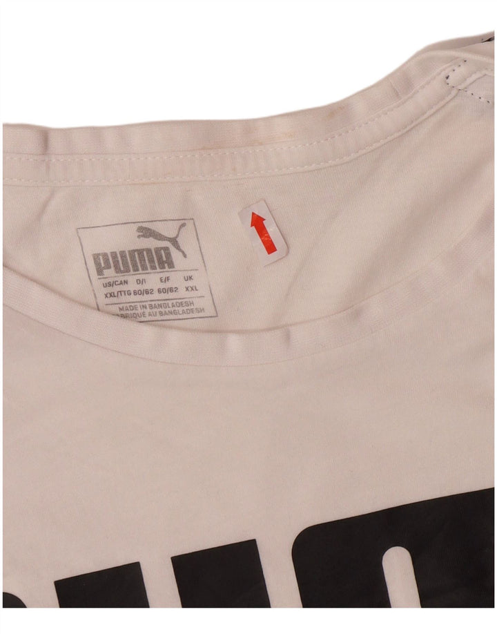 Męski T-shirt z grafiką PUMA, top 2XL, biała bawełna
