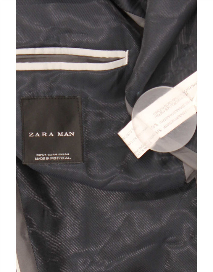 Zara Męska marynarka zapinana na 2 guziki EU 54 XL Szara, poliestrowa w prążki