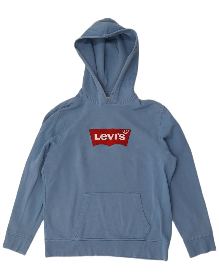 Męski sweter z kapturem i grafiką Levi's, duży, niebieski, bawełniany