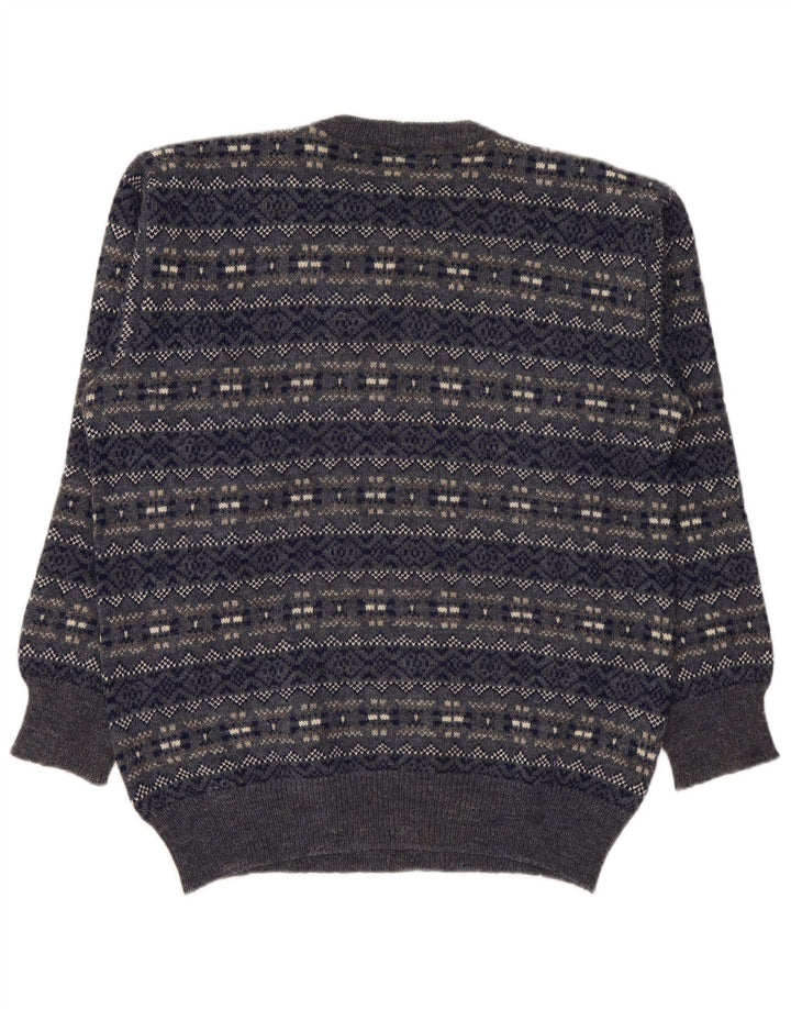 Męski sweter z okrągłym dekoltem Silvy IT 50 Średni granatowy Fair Isle