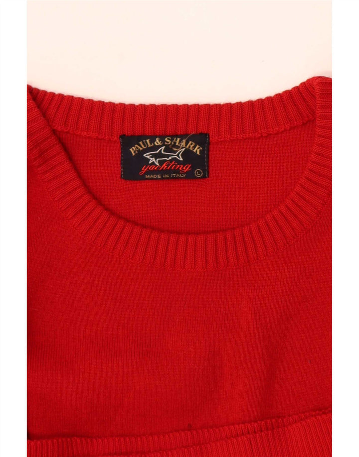 Męski sweter Paul & Shark z okrągłym dekoltem, duży, czerwony