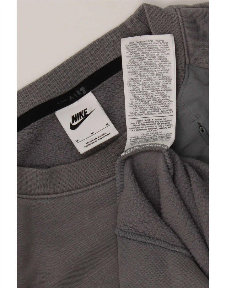 Męski sweter z grafiką Nike, średnioszary, bawełniany