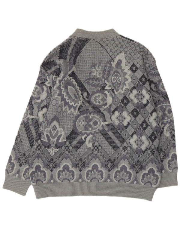 Sweter damski Cobra z dekoltem w łódkę UK 14, duży, szary Paisley