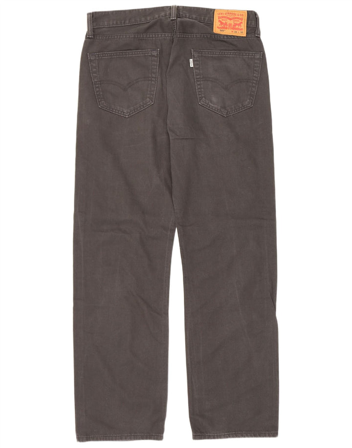 Męskie dżinsy Levi's 505 Straight W34 L32 Szara bawełna