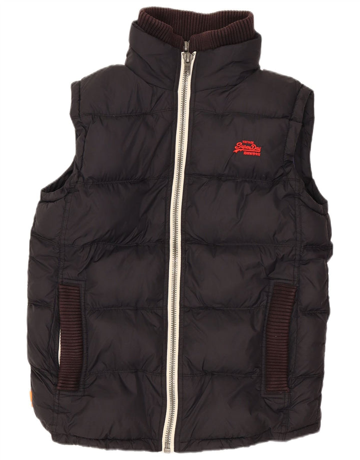 Męska wyściełana kamizelka oversize Superdry UK 10, mała, z czarnego nylonu