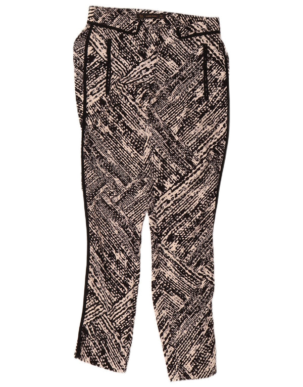 Zara Damskie spodnie typu slim casual z abstrakcyjnym wzorem, małe W26 L27 czarne