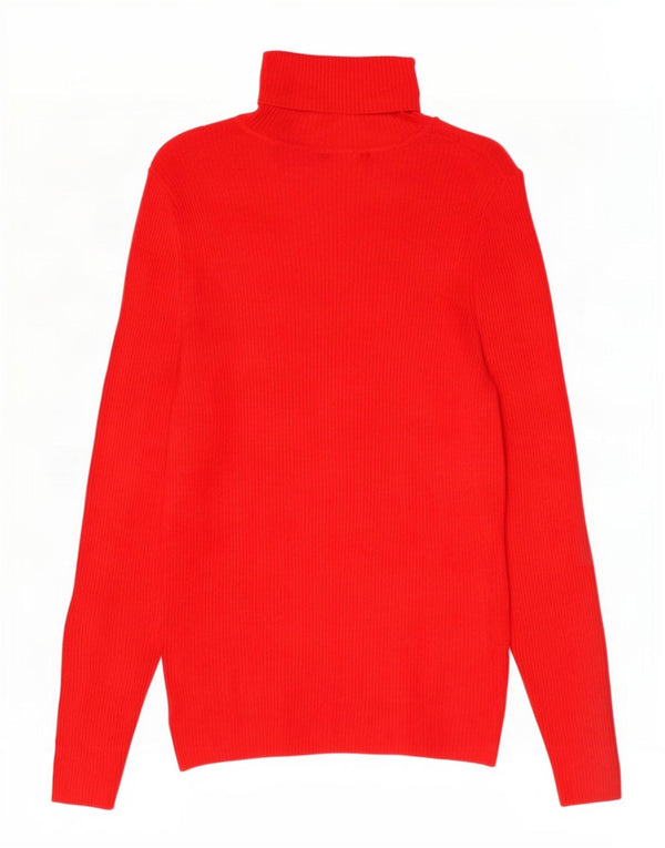 Marks & Spencer Damski sweter z golfem UK 14, średni czerwony, wiskoza