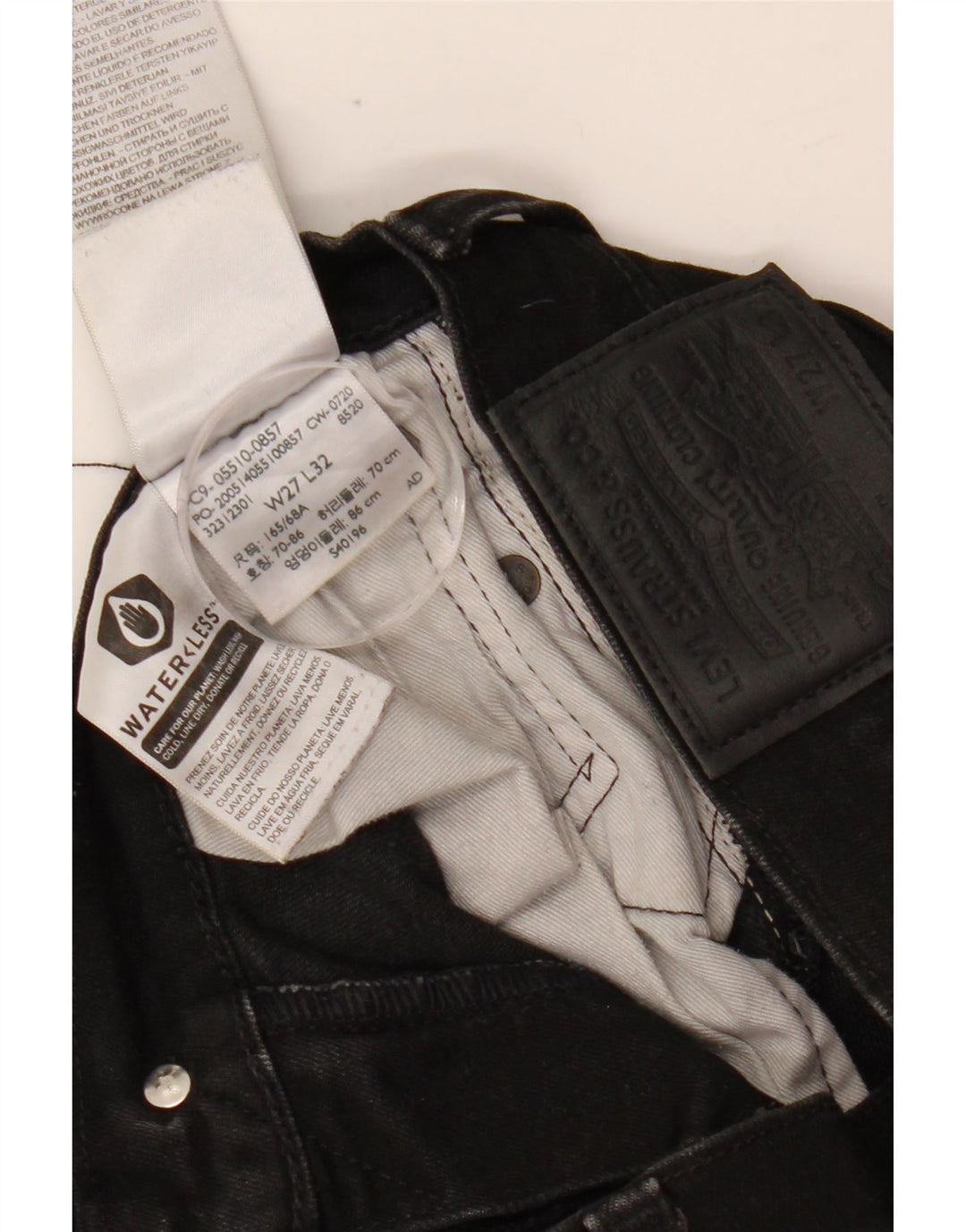 Damskie jeansy skinny LEVI'S W27 L32 Czarne bawełniane