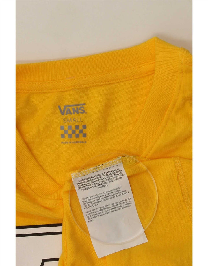 Męski top z grafiką Vans z długim rękawem, mały, żółty, bawełniany