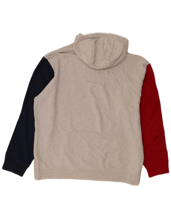 Męski sweter z kapturem New Balance 2XL, szara bawełna z blokami kolorów