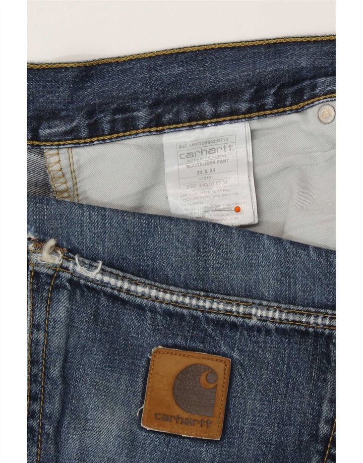 Męskie proste dżinsy Carhartt W34 L34 Niebieskie bawełniane