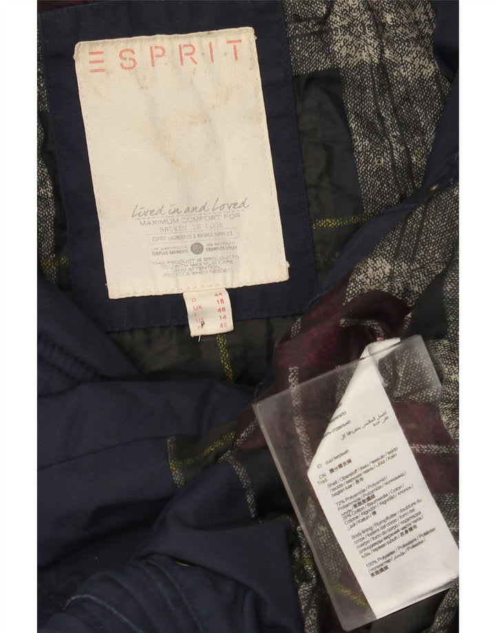 Damski płaszcz z kapturem i kapturem Esprit UK 18 XL Granatowy poliamid