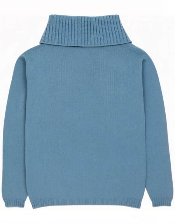 Damski sweter z golfem Guess, rozmiar 3, mały, niebieski, wełniany
