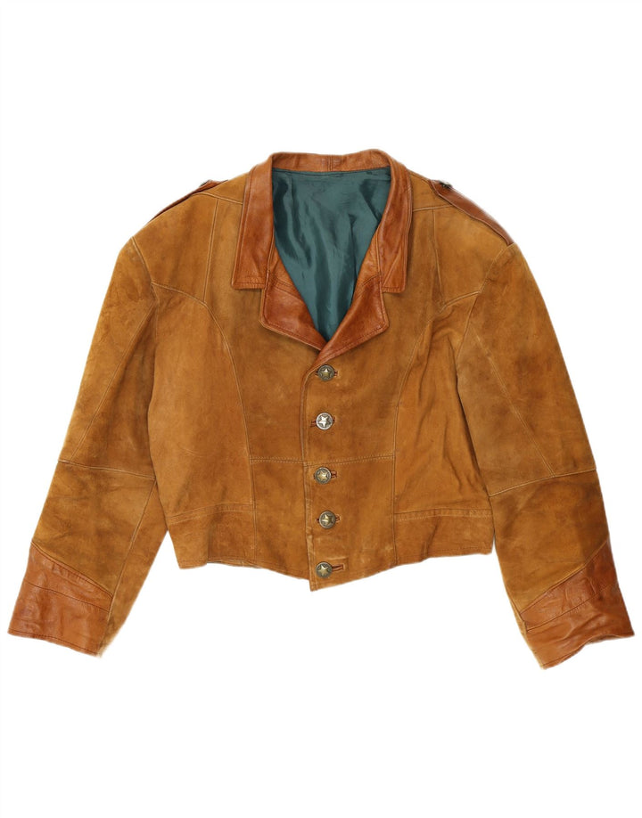 Vintage męska zamszowa kurtka bomber UK 38 średni brąz