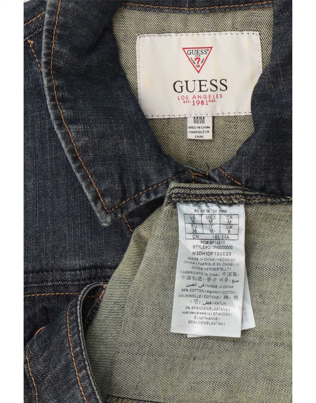 Damska kurtka jeansowa Guess UK 8, mała, granatowa, bawełniana