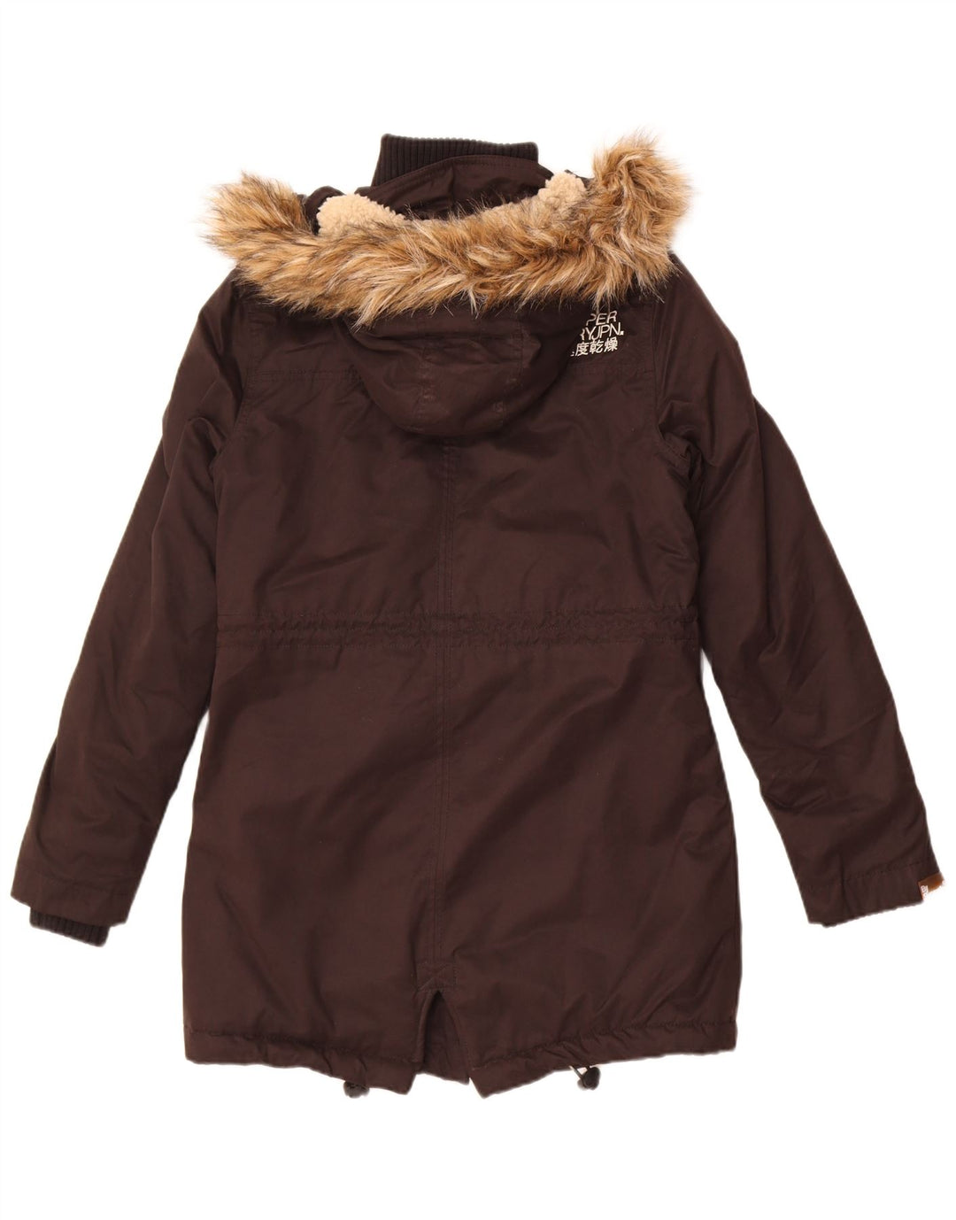 Damska kurtka parka z kapturem Superdry Windparka UK 14, średnia czarna