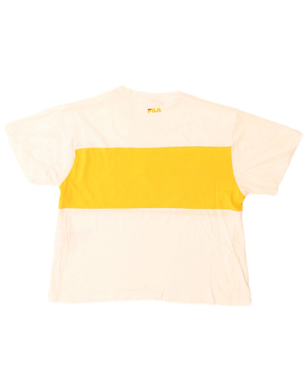 Damska koszulka z grafiką Fila Top UK 14 Średnia biała bawełna