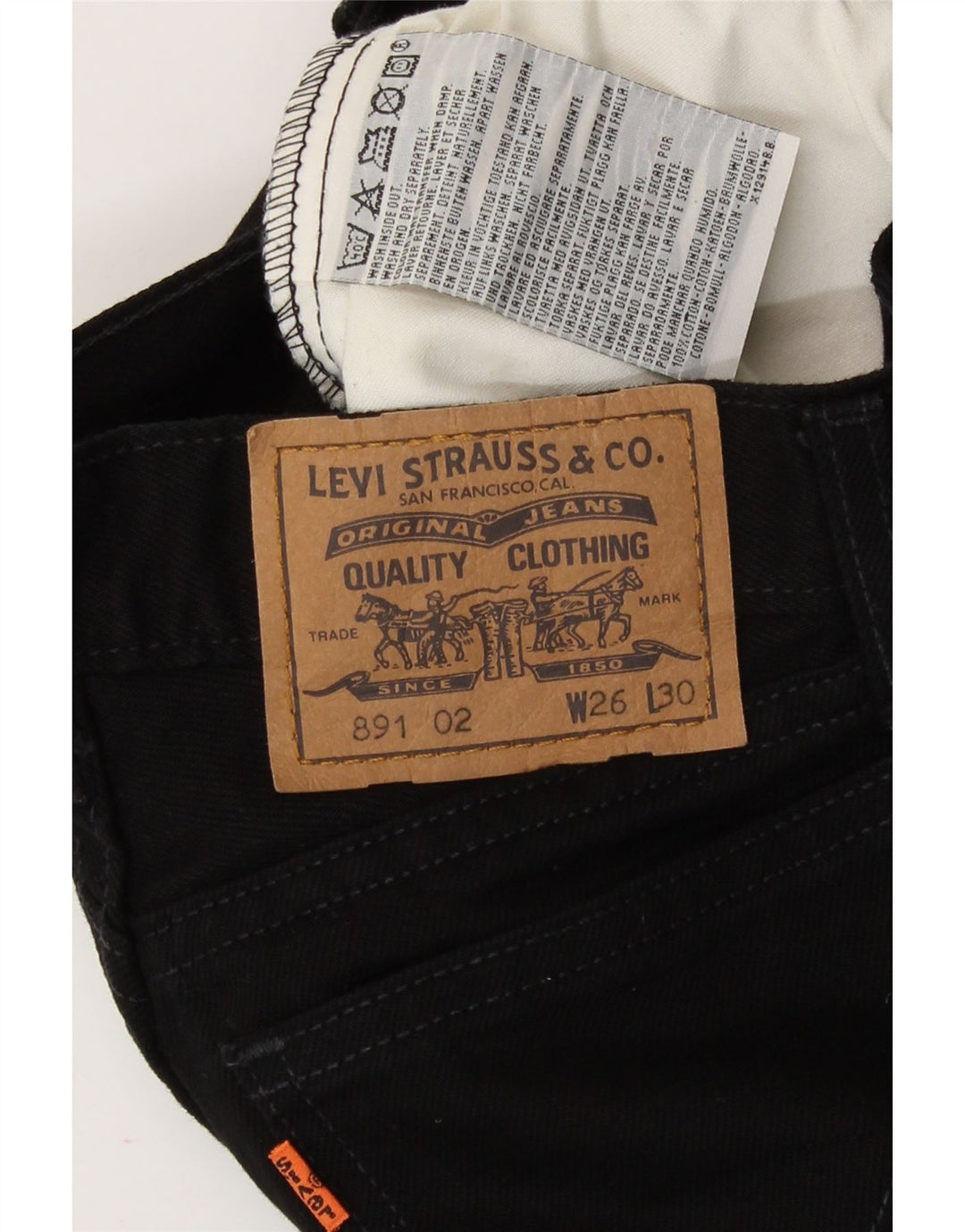 Damskie jeansy Levi's 891 Tapered W26 L30 Czarna bawełna