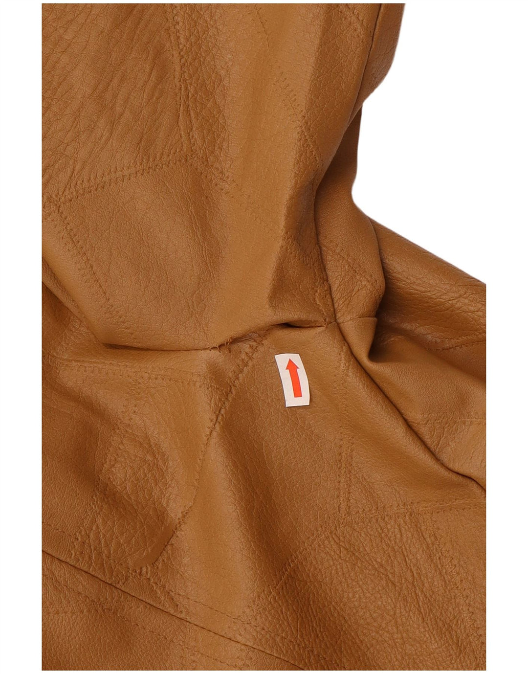 Vintage damska kurtka ze sztucznej skóry UK 14, duża, beżowa, patchworkowa, z poliwinylu