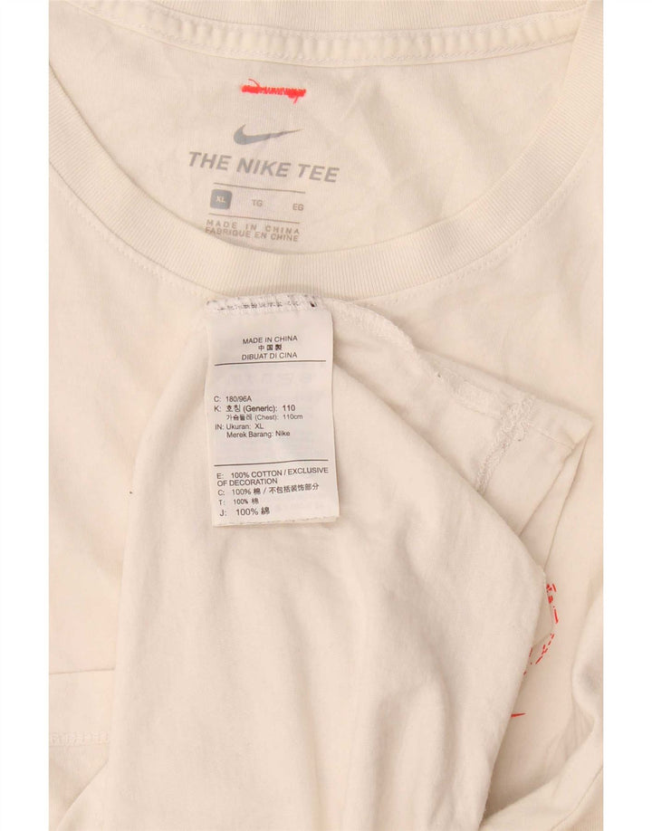 Męska koszulka z grafiką Nike, XL, biała, bawełniana