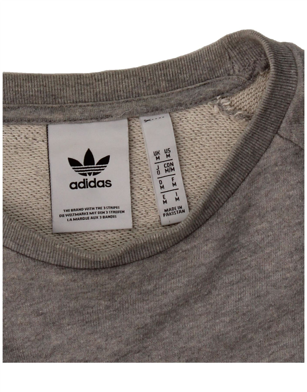 ADIDAS Mens Sweatshirt Jumper Medium Grey Cotton Vintage Adidas and Second-Hand Adidas from Messina Hembry 