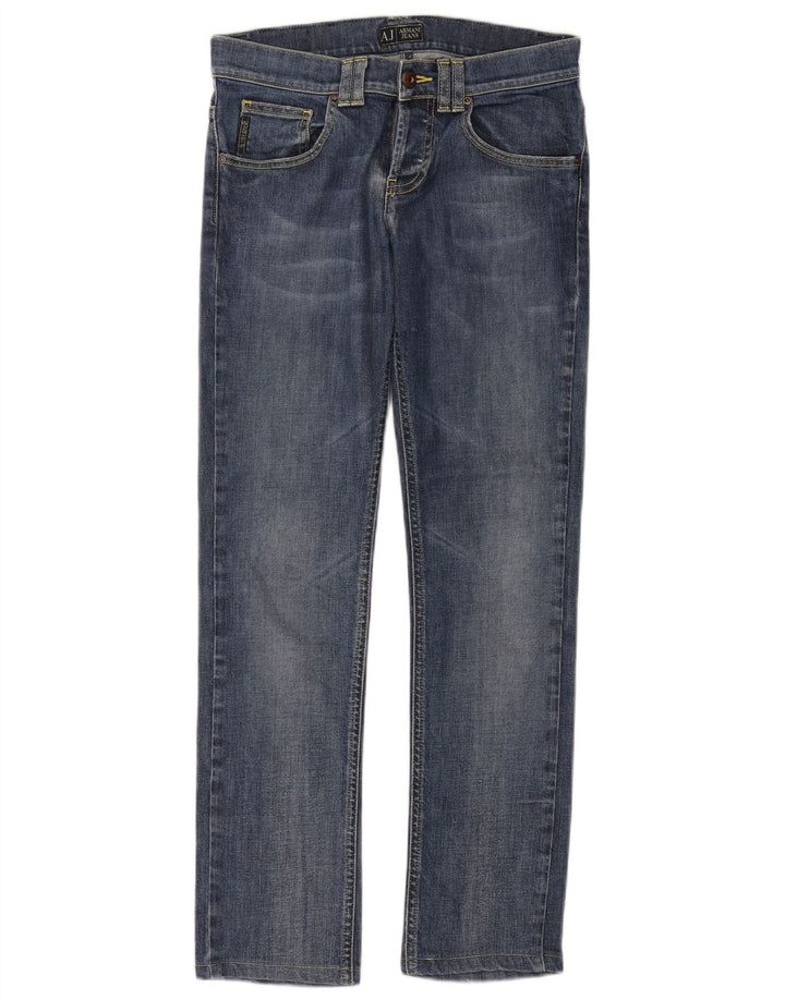Damskie jeansy Armani Slim W26 L29 Niebieskie bawełniane