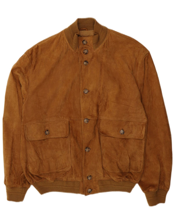 Vintage męska zamszowa kurtka bomber UK 42 XL brązowa