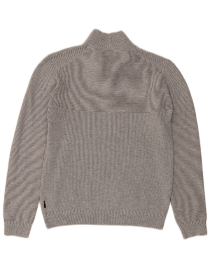 Męski sweter Ted Baker z zamkiem błyskawicznym, rozmiar 3, średni szary, poliester