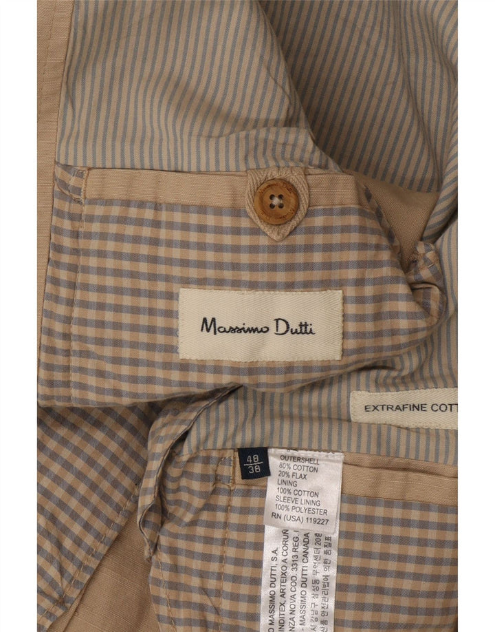 Męska marynarka zapinana na 2 guziki Massimo Dutti EU 48, średnia beżowa bawełna