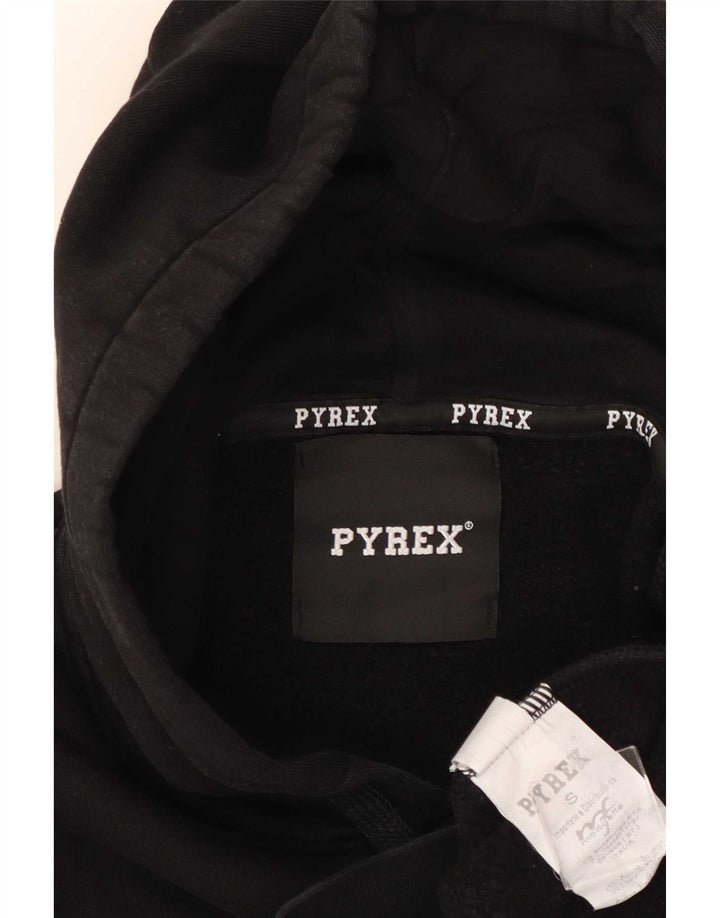 Męski sweter z kapturem i grafiką Pyrex, mały, czarny, bawełniany