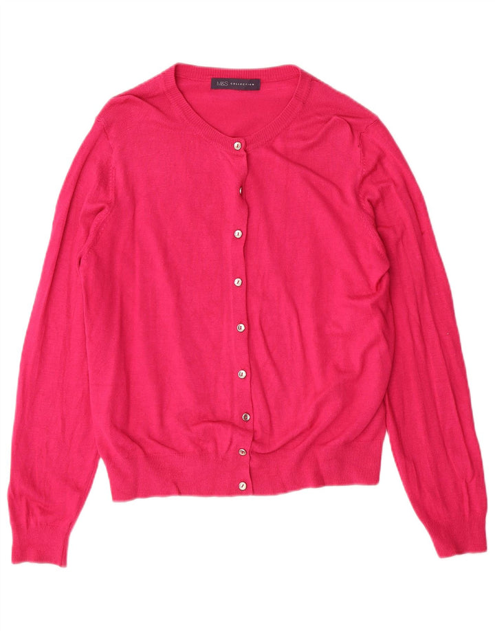Sweter damski Marks & Spencer UK 14, średni różowy, wiskozowy, klasyczny