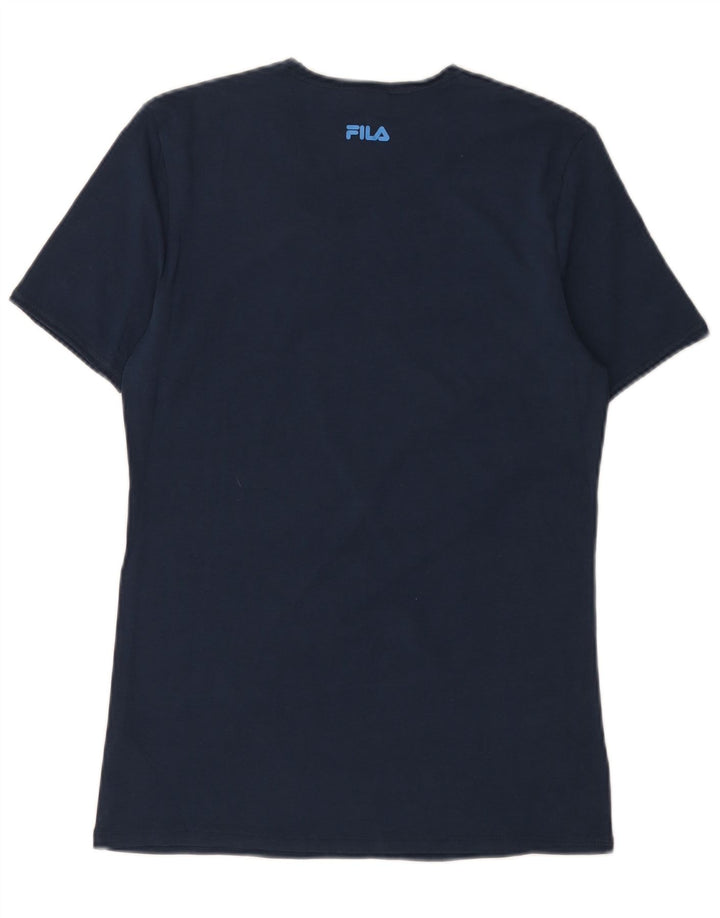 T-shirt męski Fila Top, mały, granatowy, bawełniany