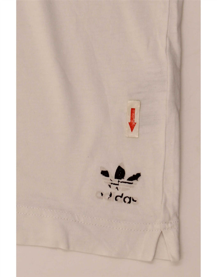 Adidas Męska Koszulka Top Średnia Biała Bawełna