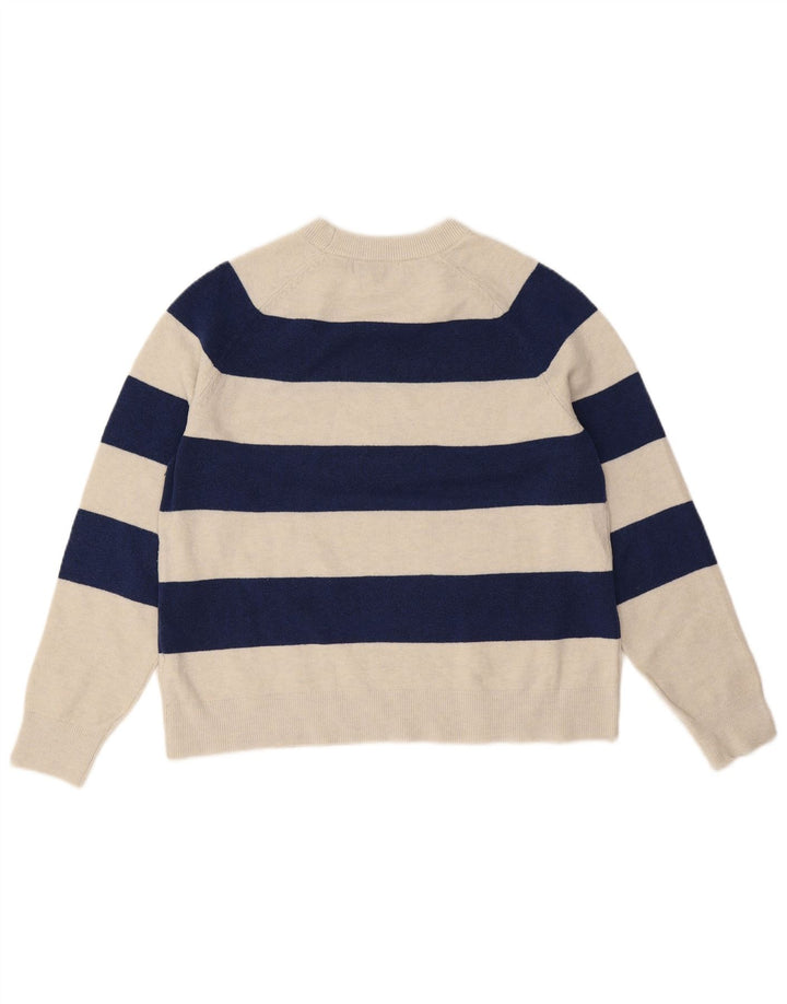 Marks & Spencer Damski sweter z okrągłym dekoltem, UK 14, średnie niebieskie paski