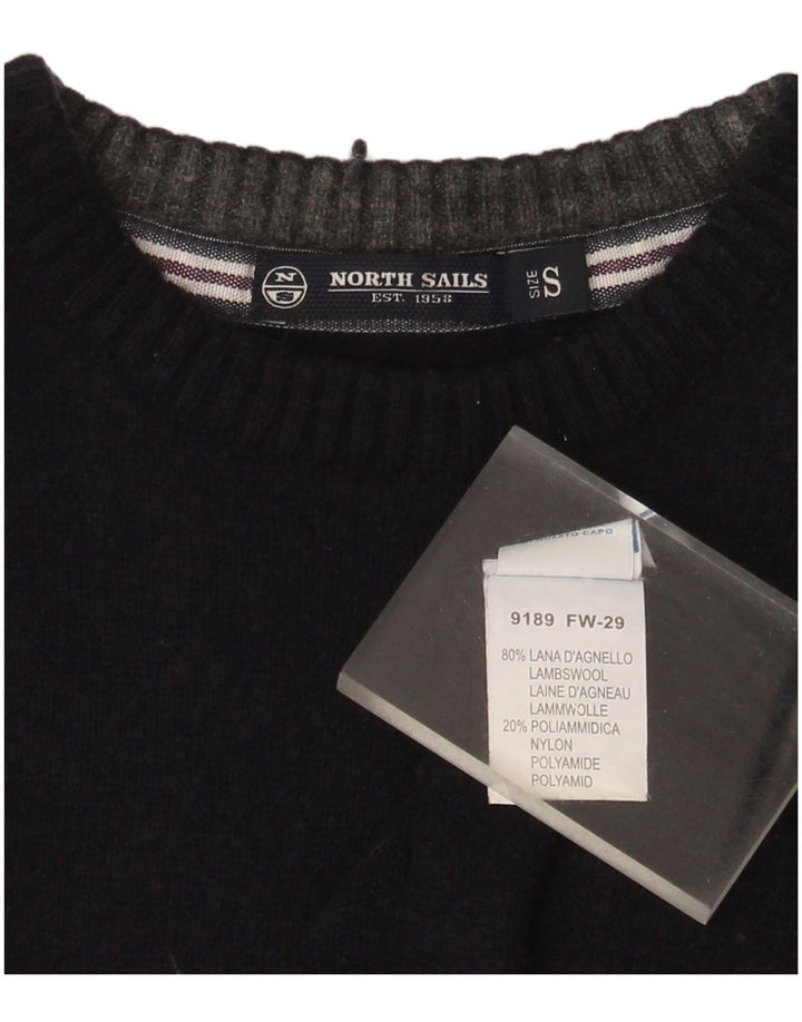 Damski sweter z okrągłym dekoltem North Sails UK 10, mały, granatowy, wełniany